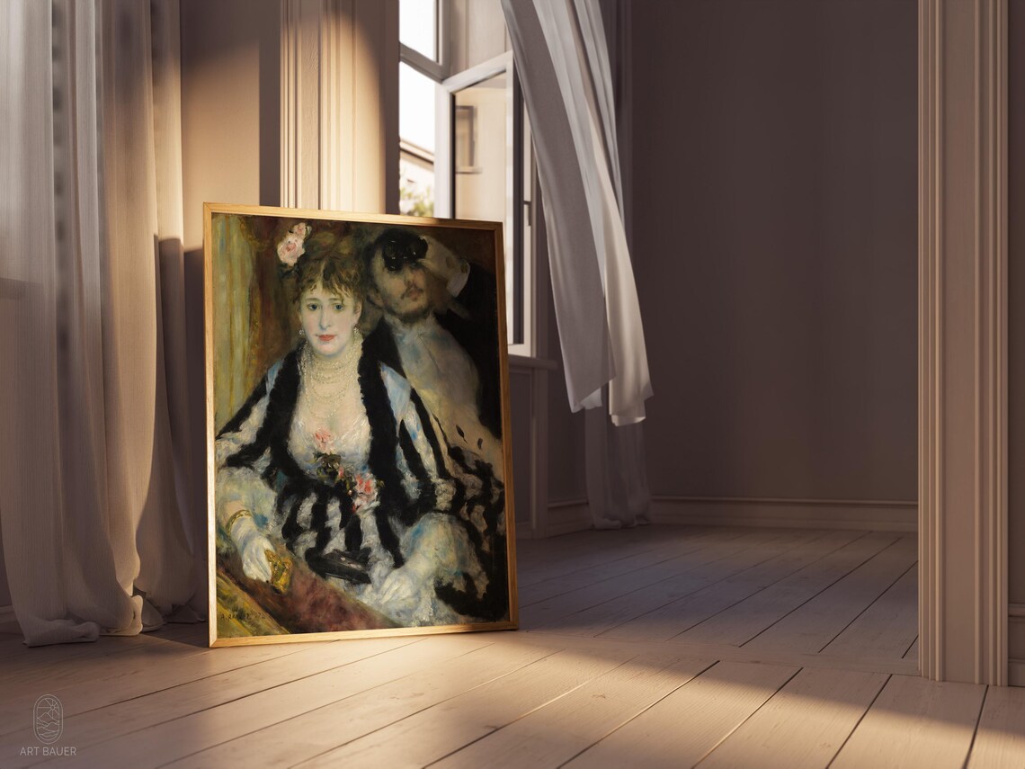 Auguste Renoir La Loge 1874 Opera Glasses Vintage French Impression Poster - Image 2