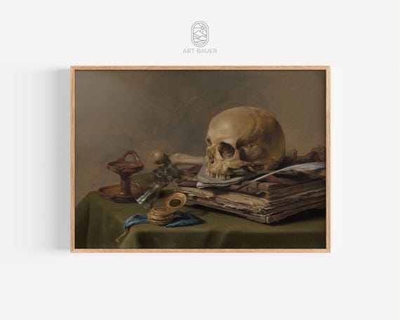 Vanitas Still Life Pieter Claesz 1630 Moody Artwork Vanitas Painting Dark Academia Dutch Masterpiece Poster Print