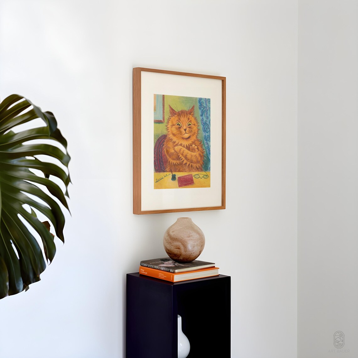 Louis Wain Literary Orange Cat at Desk Red Book Vintage Art Print - Image 5