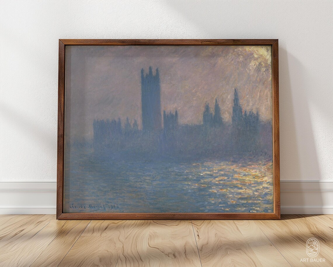 Claude Monet Houses of Parliament 1903 Misty London Sunset Art Print