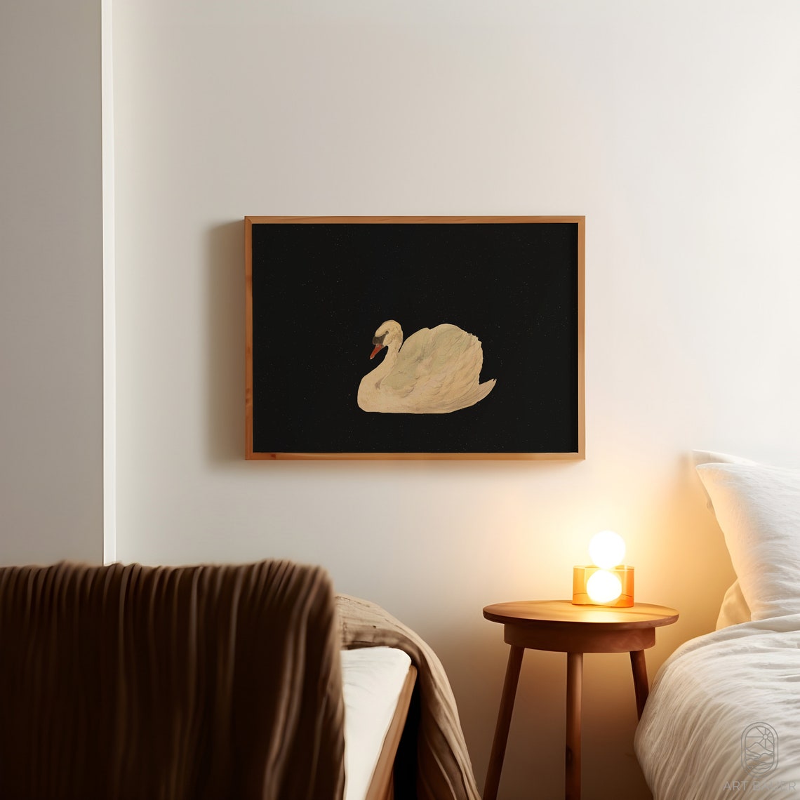 Aert Schouman Mute Swan 1792 White Swan Black Background Art Poster - Image 4