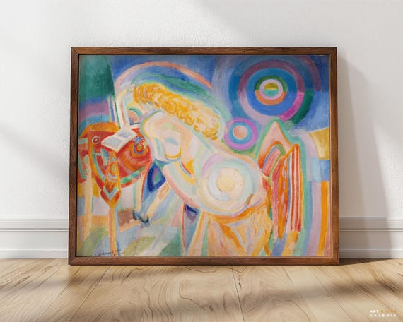 Nude Woman Reading Femme Nue Lisant Framed Print Delaunay 1920 Nude Art Print Museum Print Modernist Decor