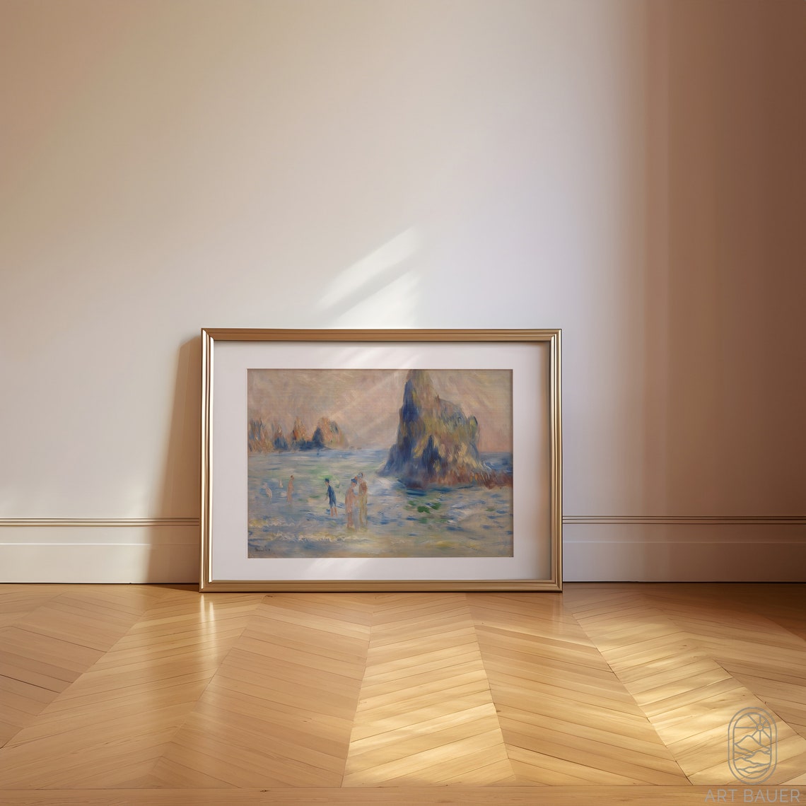 Renoir Moulin Huet Bay Bathers Beach Rocky Cliffs Guernsey Poster - Image 2