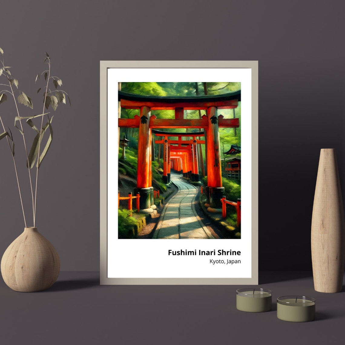 Fushimi Inari Shrine Kyoto Vermilion Torii Gates Path Poster - Image 4