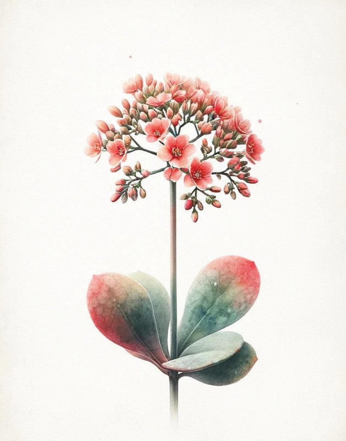Pink Watercolor Flower Cluster Soft Romantic Botanical Art Poster - Image 2