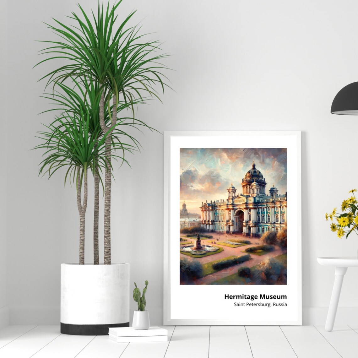 Hermitage Museum Saint Petersburg Russia Golden Sunset Landmark Art Poster - Image 3