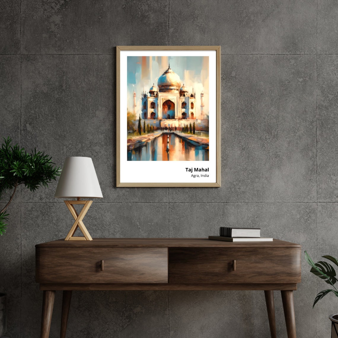 Taj Mahal Agra India Marble Mausoleum Reflection Serene Morning Poster - Image 3