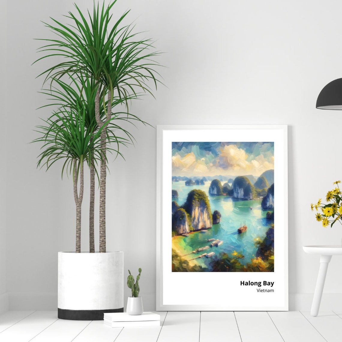 Halong Bay Vietnam Limestone Karsts Seascape Boat View Poster - Image 4