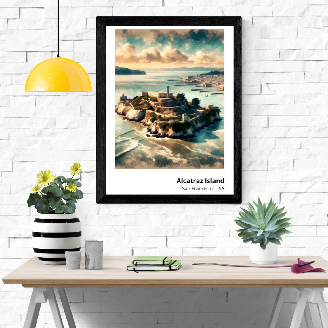 Alcatraz Island San Francisco Bay Aerial Historic View Poster - Image 3