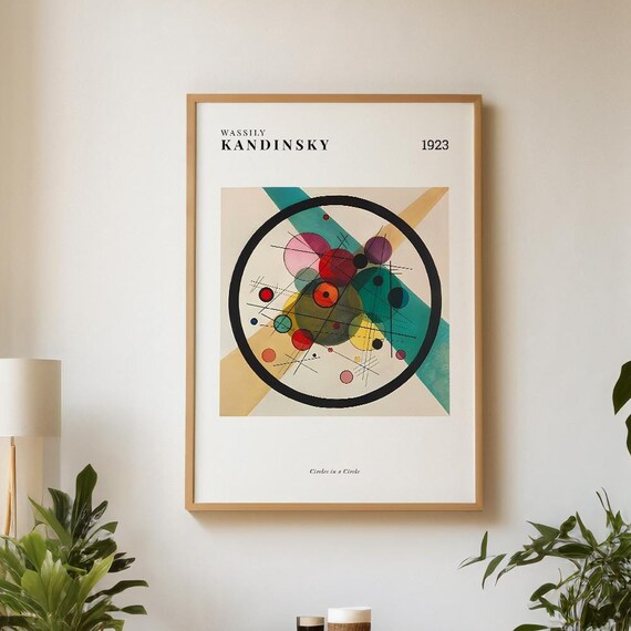 Circles In A Circle By Wassily Kandinsky Wall Art Abstract And Colourful Poster Print For Home Decor Famous Art Instant