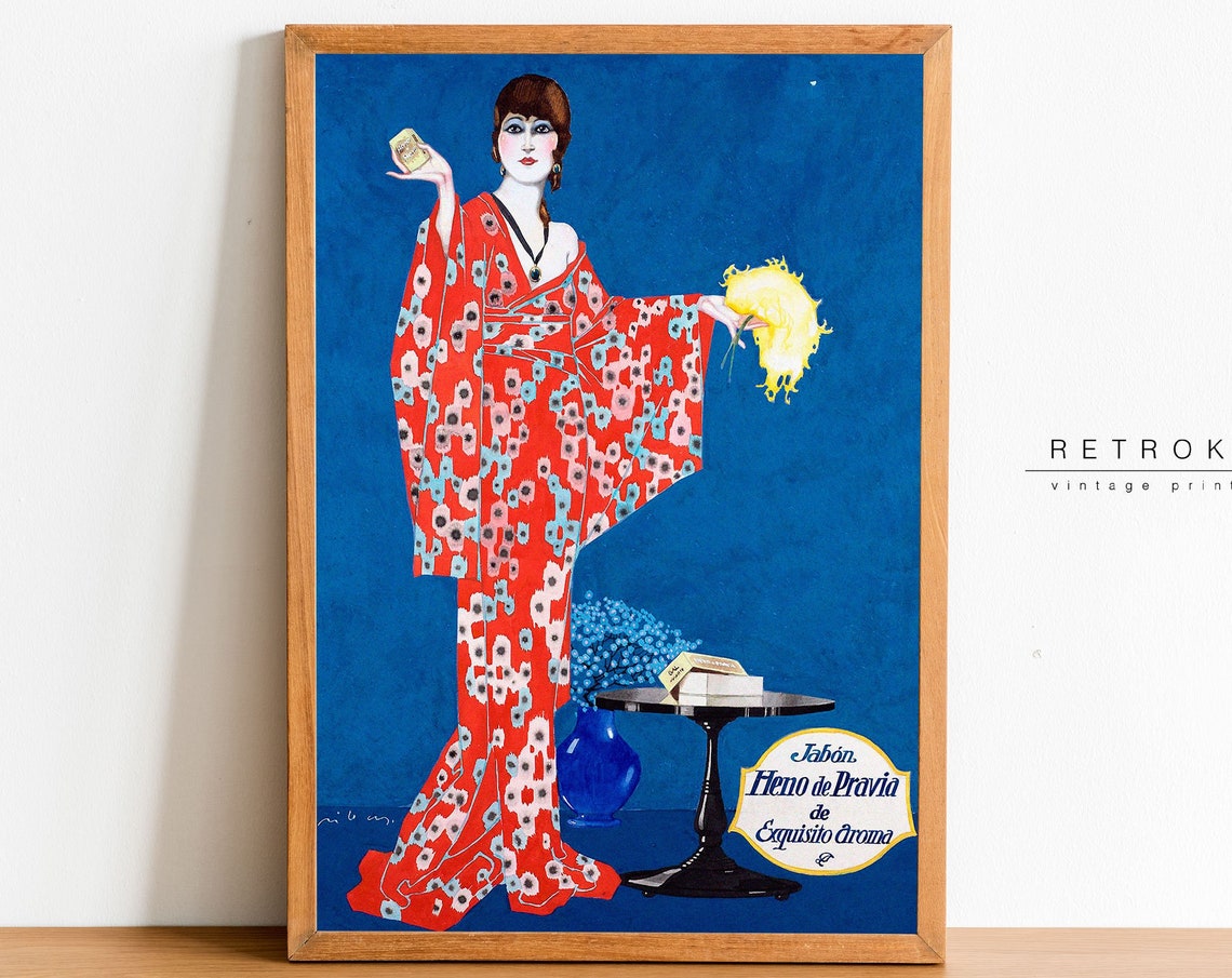 Jabon Heno de Pravia Vintage Spanish Soap Advertising Art Poster