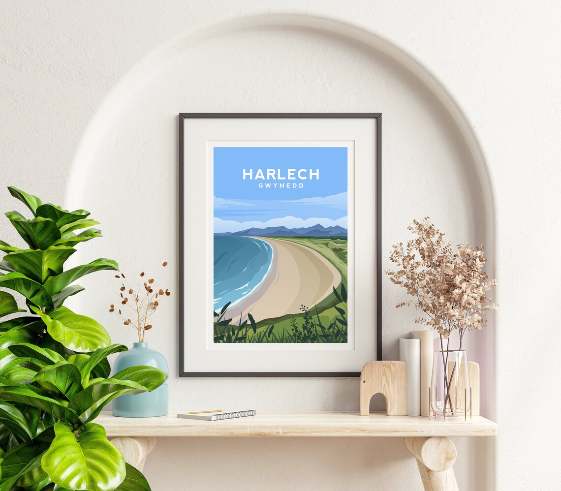 Harlech, North Wales Travel Poster Art Print - Image 2