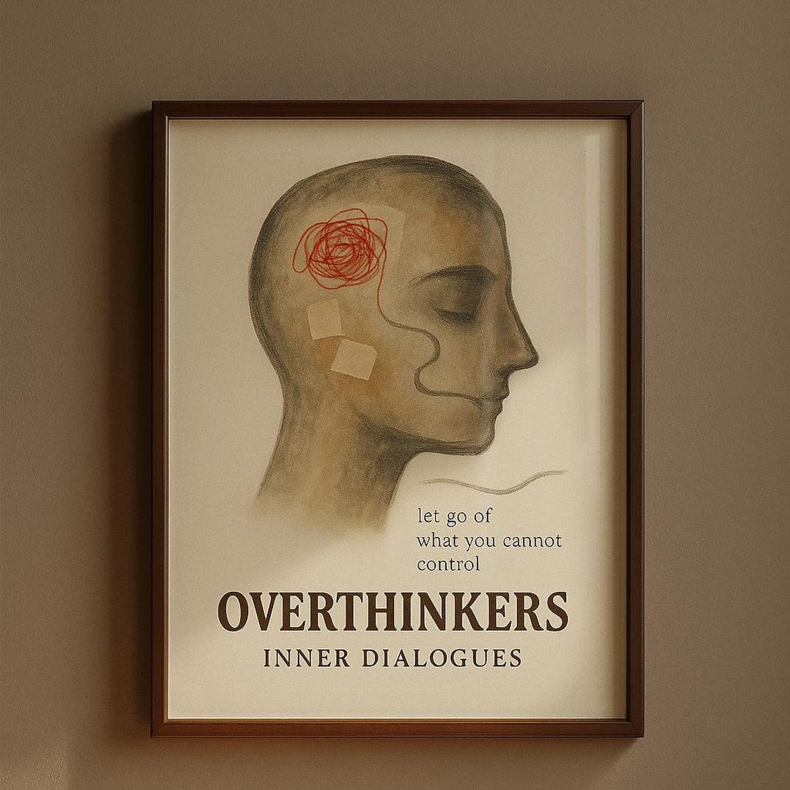 Overthinkers Inner Dialogues Let Go Mental Health Quote Wall Poster