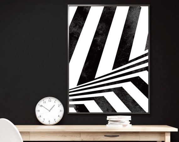 Optical Illusion Abstract Art Print Black And White Contemporary Poster Hypnotizing Psychedelic 35