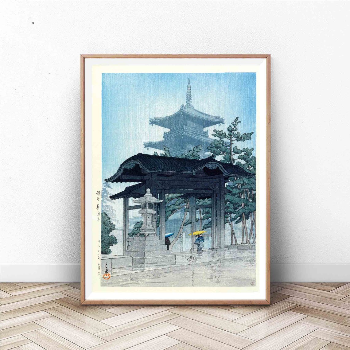 A Rainy Night Japan Wood Block Art Print