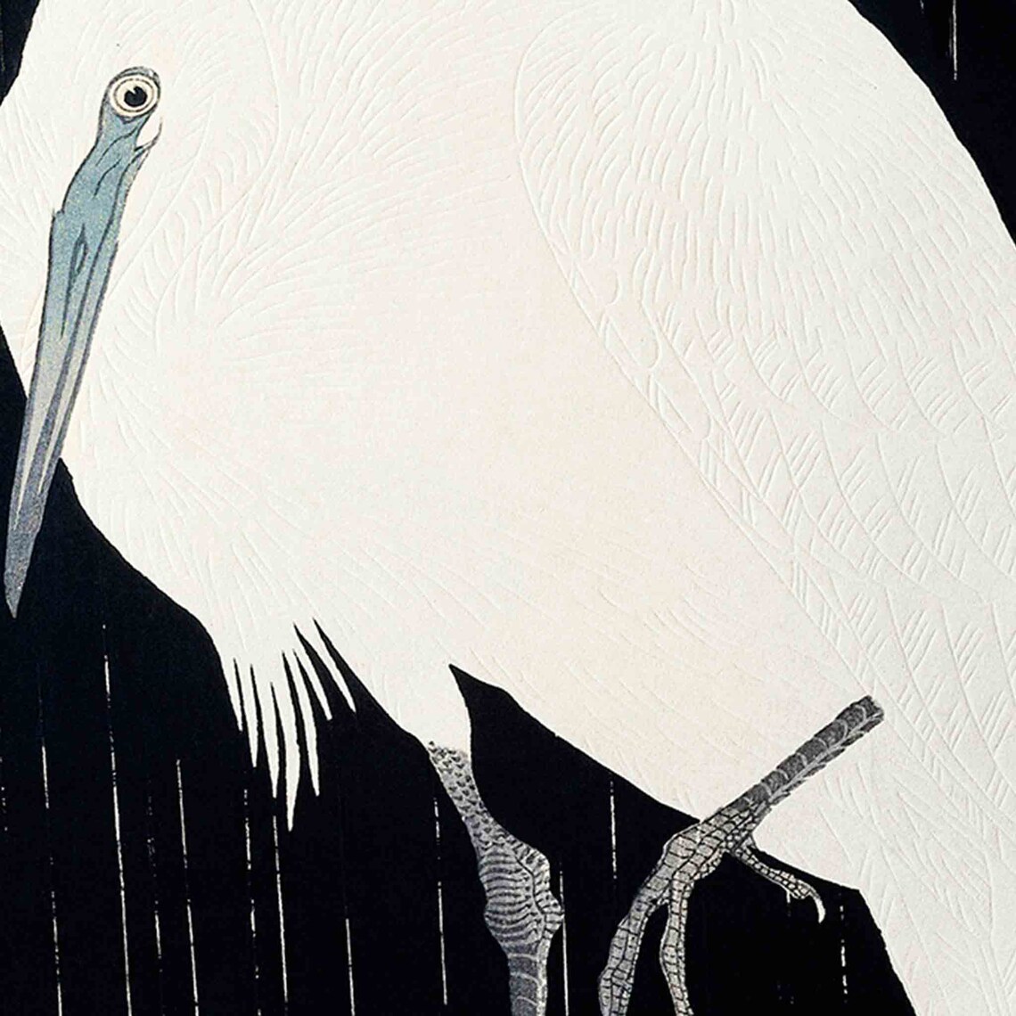 Ohara Koson Heron In Rain Tokyo Museum 1977 Japanese Art Poster - Image 2