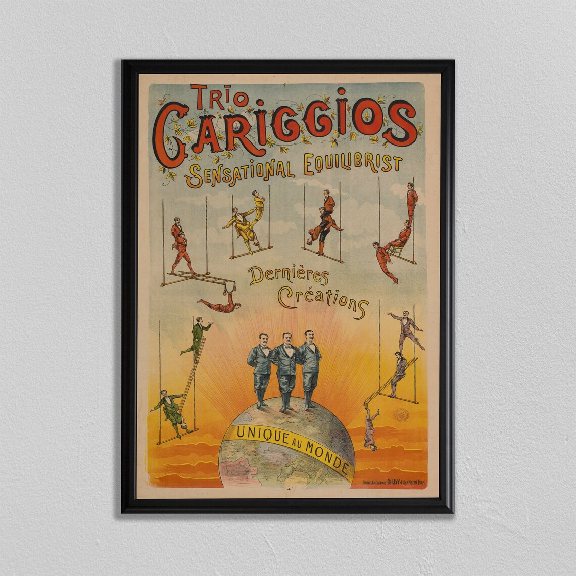 Acrobat Circus Poster, Vintage Circus Decor Print