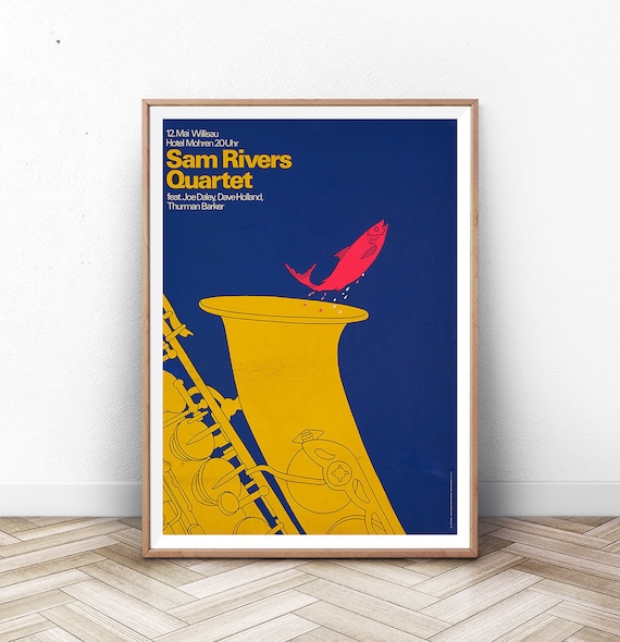 Sam Rivers Quartet Jazz Concert Poster Willisau Saxophone Art