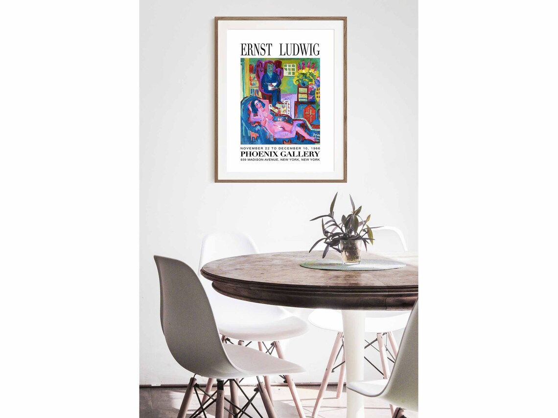 Ernst Ludwig Phoenix Gallery 1966 Colorful Interior Portrait Exhibition Poster - Image 2