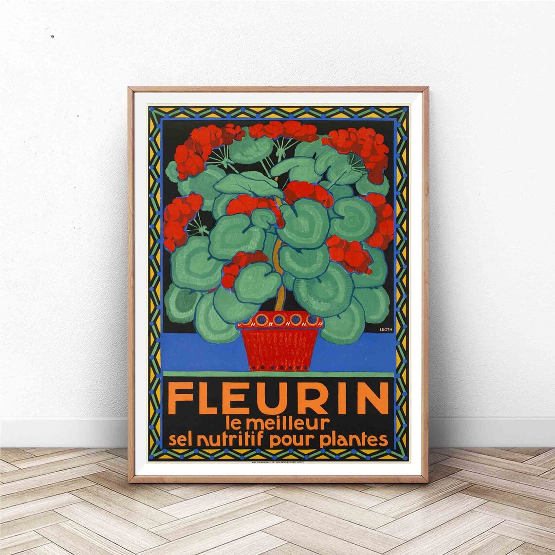 Vintage Flower Poster, Paris Floral Art Print
