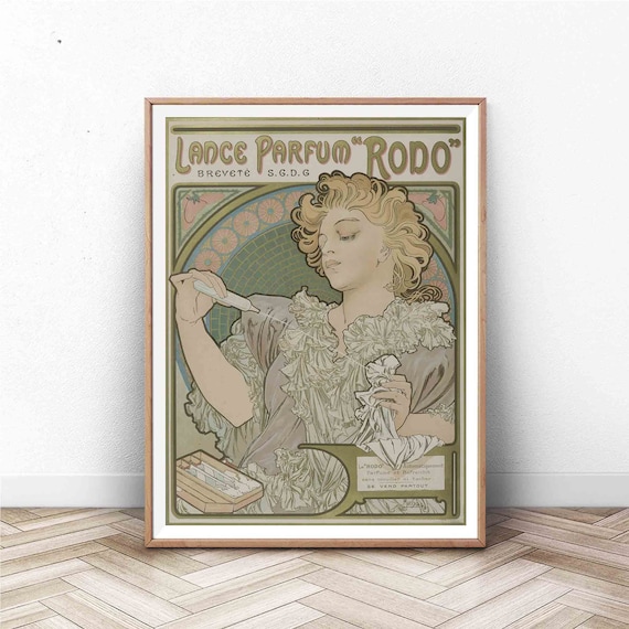 Alphonse Mucha Lance Parfum Rodo Art Nouveau Perfume Ad Poster