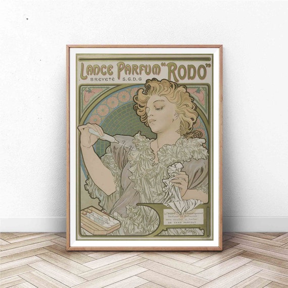 Alphonse Mucha Print Art Nouveau Home Decor Vintage Perfume Advertisement