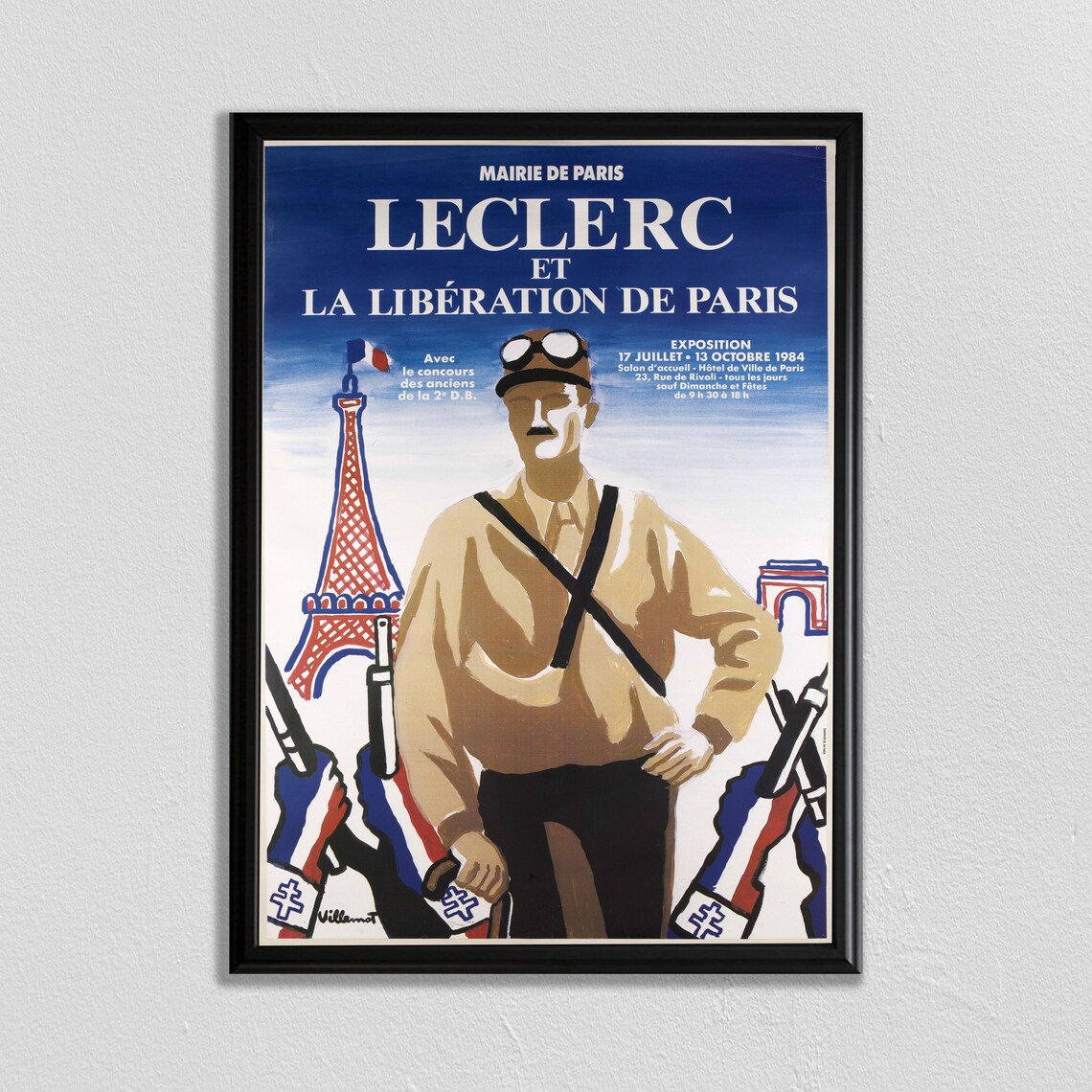 Leclerc Liberation of Paris 1984 Mairie de Paris Exhibition Poster
