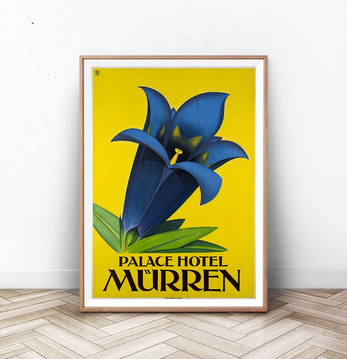 Murren Flower Travel Poster Paris Wall Art Swiss Art Print France Print Italy Poster Mountain Poster Vintage Travel Summer Wall Art