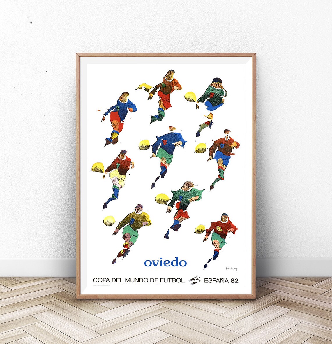 Oviedo Copa del Mundo Espana 82 Soccer Players World Cup Poster