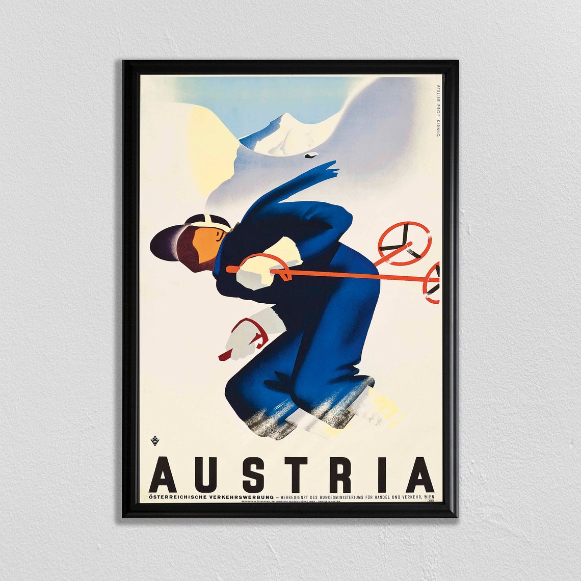 Ski Poster Swiss Travel Art Austria Ski Poster Sports Retro Decor Crans Suisse Europe European Travel Zermatt Skiing Poster