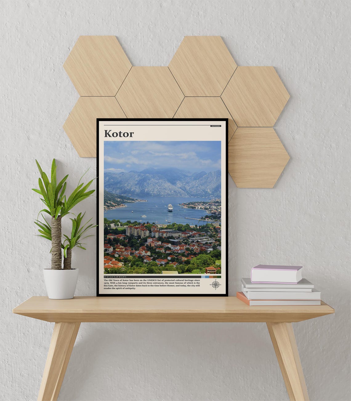 Kotor Montenegro Bay Old Town Cruise Ship Mountains Photography Poster - Image 3