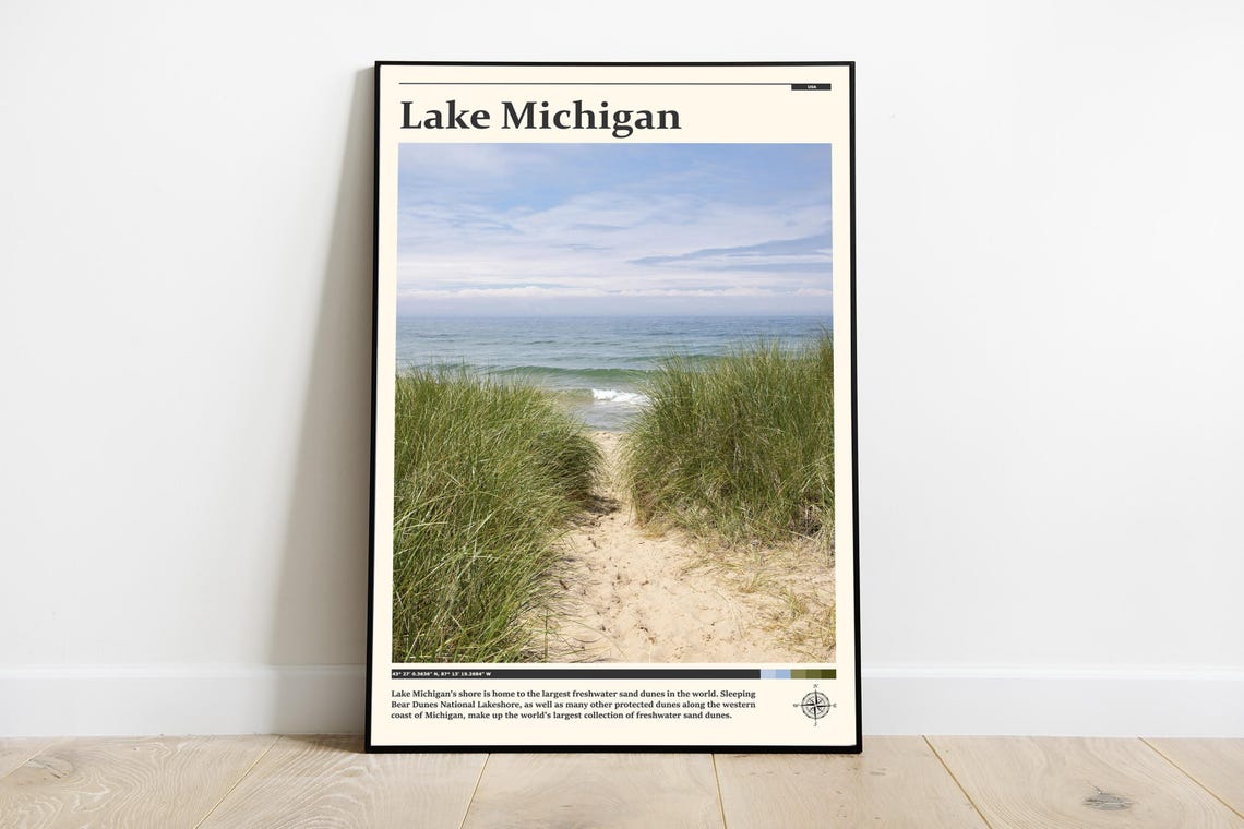 Travel Photography Lake Michigan Print Lake Michigan Wall Art Lake Michigan Poster Lake Michigan Photo Lake Michigan Decor