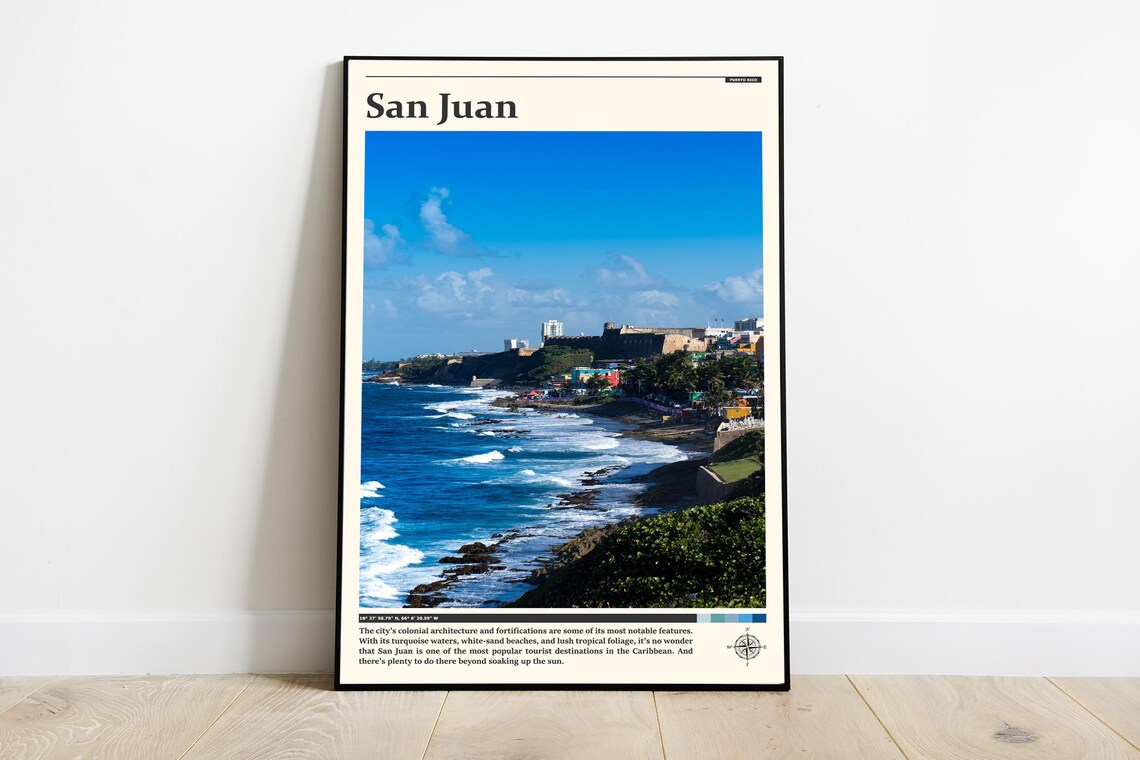 San Juan Puerto Rico Coastal Fortress Ocean View Photography Poster