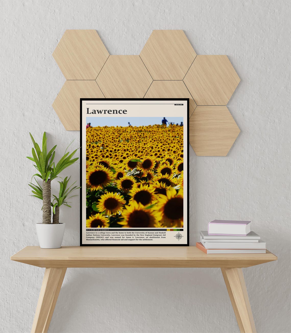Lawrence Sunflower Field Blooming Yellow Flowers Kansas Farm Poster - Image 3
