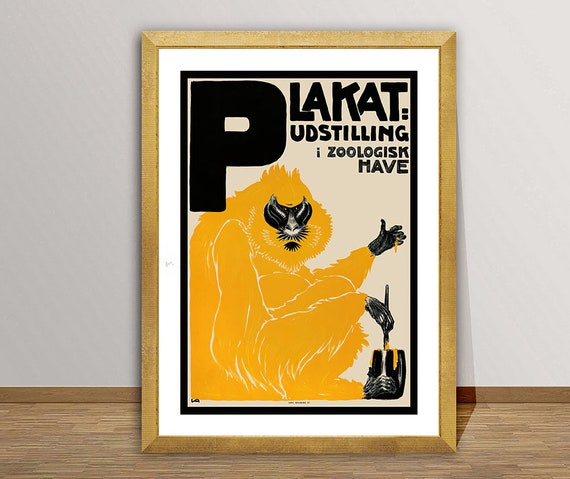 Plakat Udstilling I Zoologisk Have Vintage Travel Poster By Valdemar Andersen Poster Print Or Print Gift Idea
