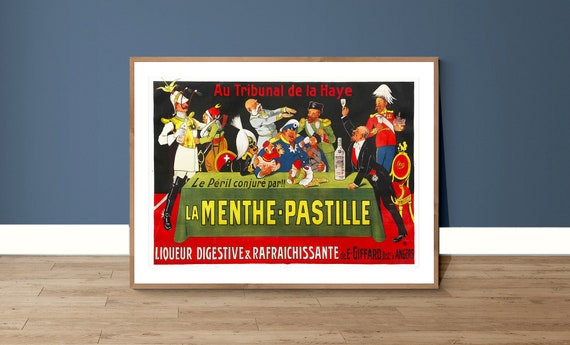 La Menthe Pastille Vintage Food Drink Poster Print