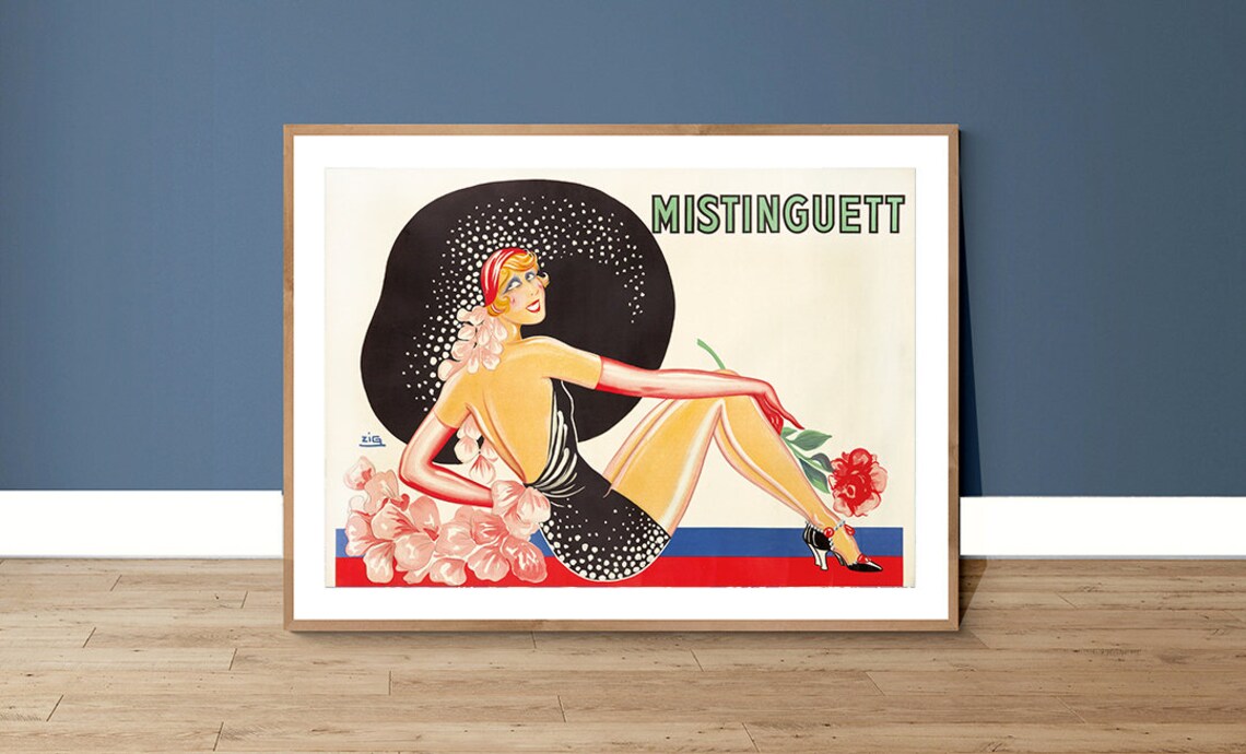 Mistinguett French Music Hall Star Vintage Cabaret Art Poster