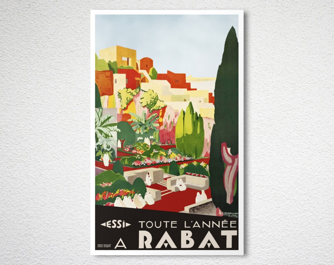 Toute Lannee Rabat Morocco Vintage Travel Poster - Image 2