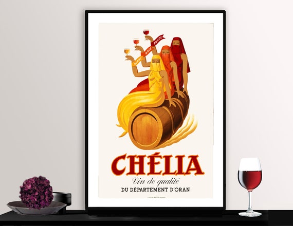 Chelia Vin De Qualite Vintage Fooddrink Poster Poster Paper Or Print Gift Idea Wall Decor