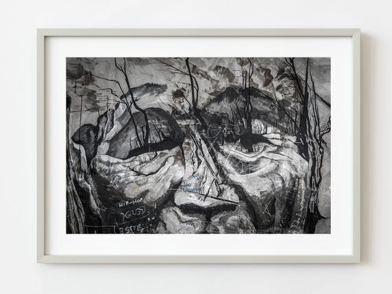 Grafitti Covered Man Painting Ushuaia Argentina Wall Art