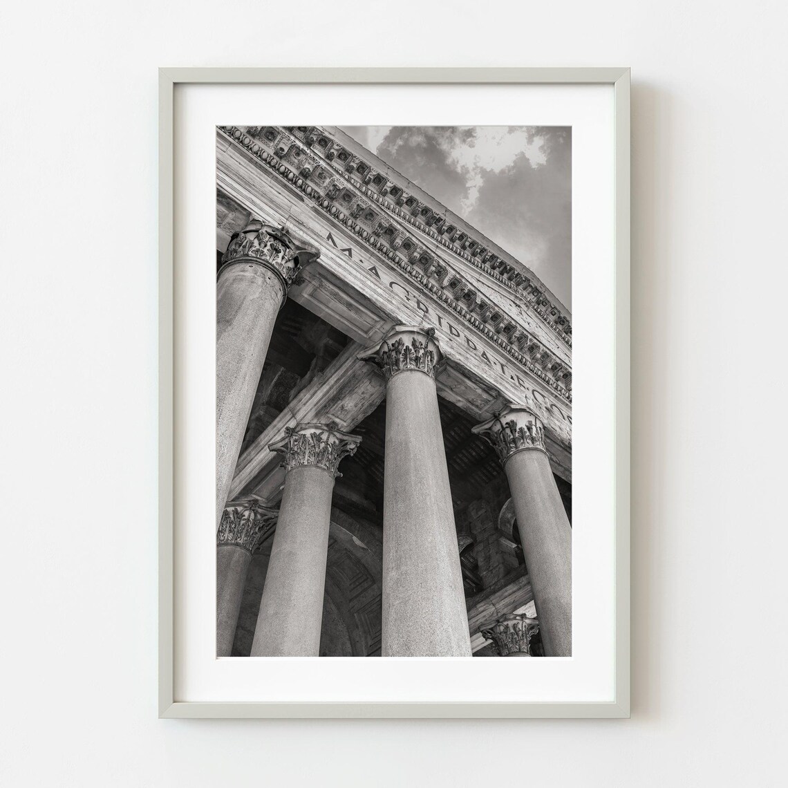 Pantheon Rome Ancient Roman Architecture Black and White Art Poster