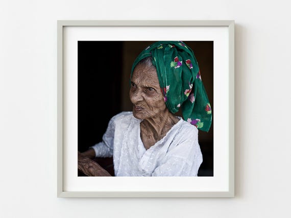 Priceless Expression Portrait From Funny Old Lady India Wall Art
