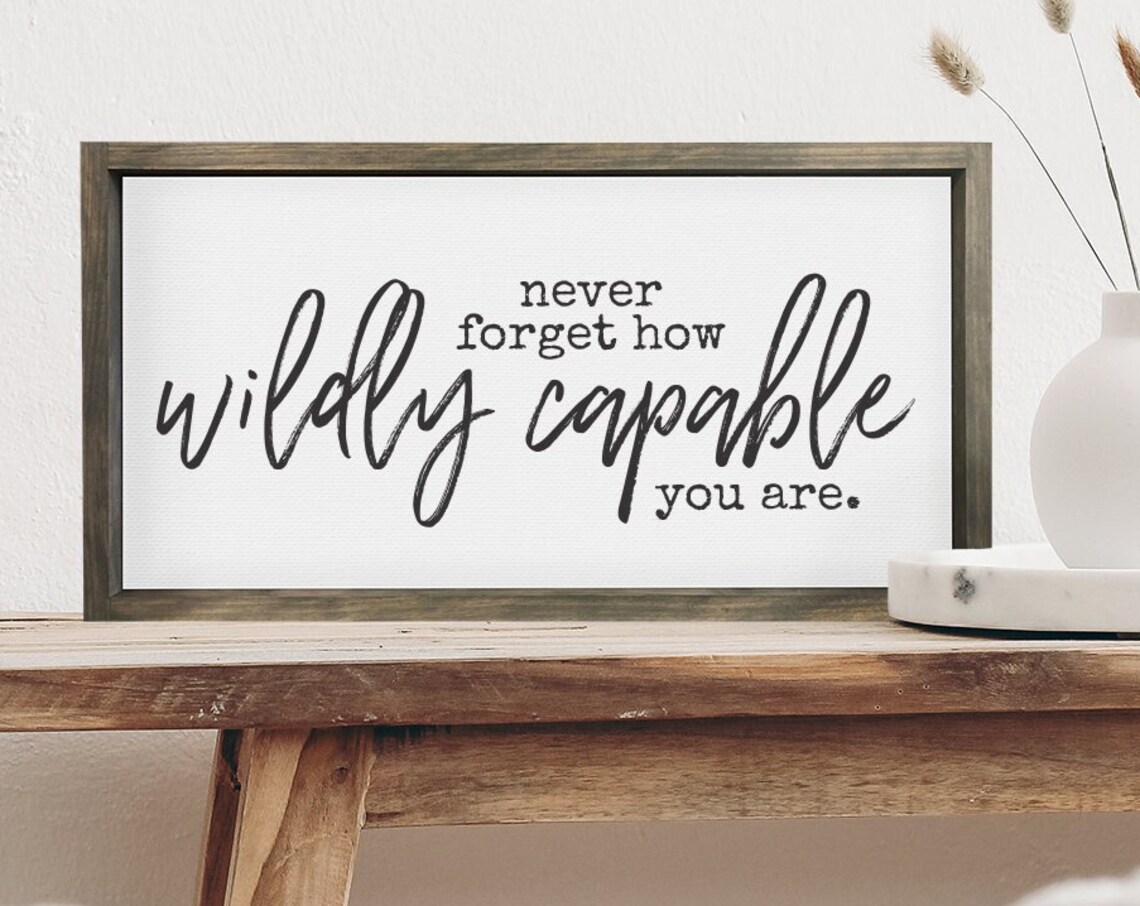 Never Forget How Wildly Capable You Are Motivational Quote Wood Poster