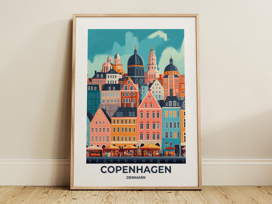 Copenhagen Travel Poster Copenhagen Poster Copenhagen Travel Print Copenhagen City Print Travel Print Travel Poster Denmark Wall Decor 004