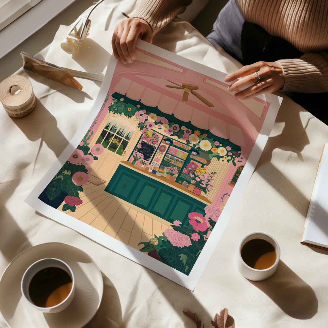 Flower Shop Print Florist Print Garden Shop Flower Market Print Flower Shop Floral Pink Wall Art Spring Wall Art Floral Wall Art 29 - Image 2