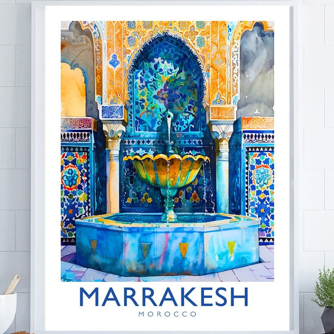 Marrakesh Poster, Morocco Wall Art, Romantic Decor