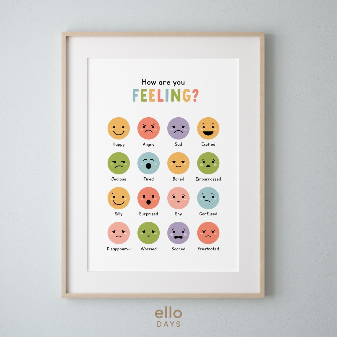 Kids Emotions Chart How Are You Feeling Classroom Feelings Poster