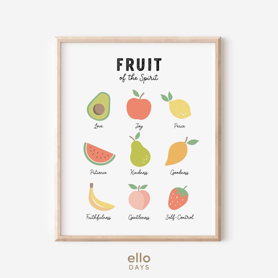 Fruit Of The Spirit Christian Wall Art Scripture Wall Art Modern Christian Print Bible Verse Wall Art Kids Room Decor