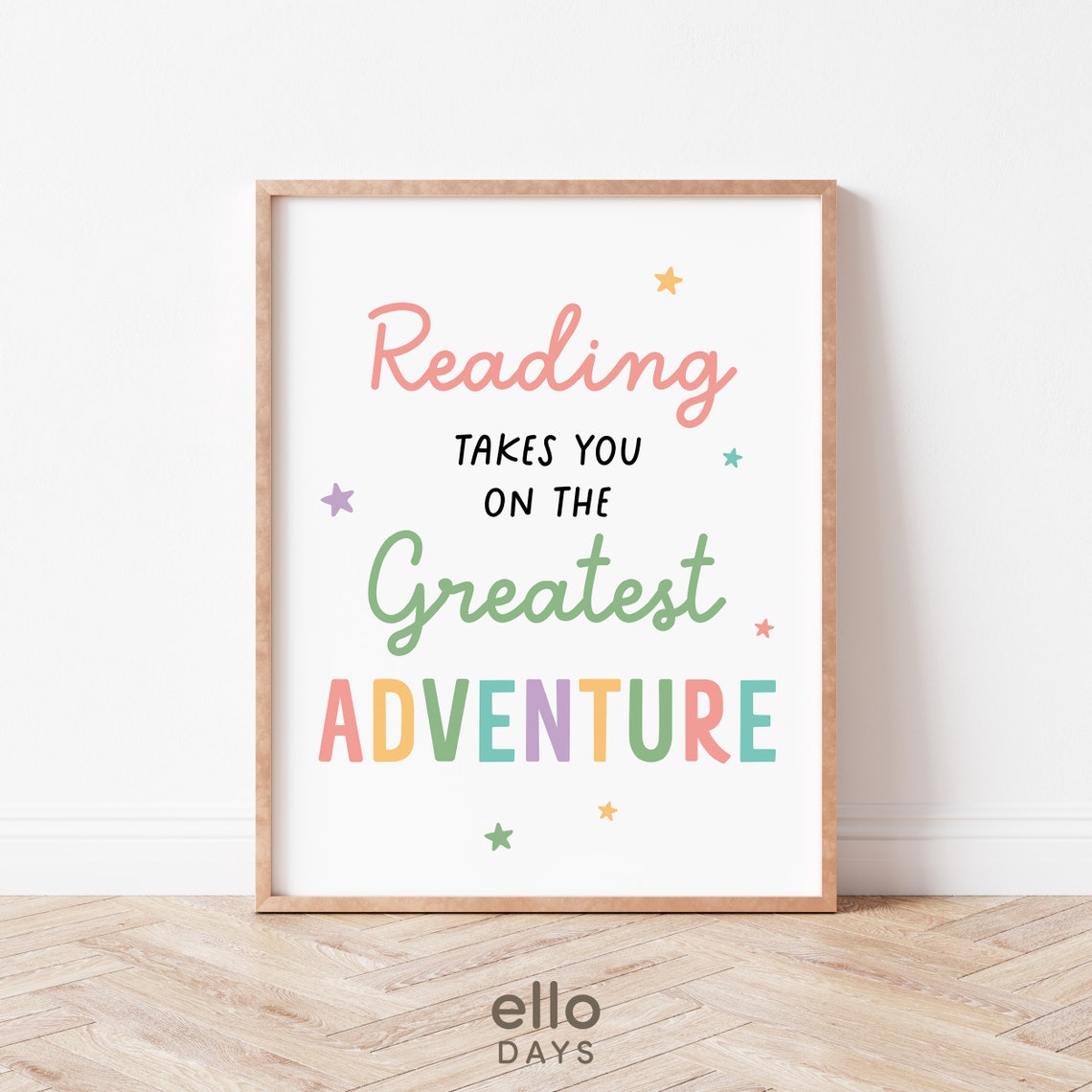 Reading Takes You On The Greatest Adventure Kids Quote Poster - Image 3