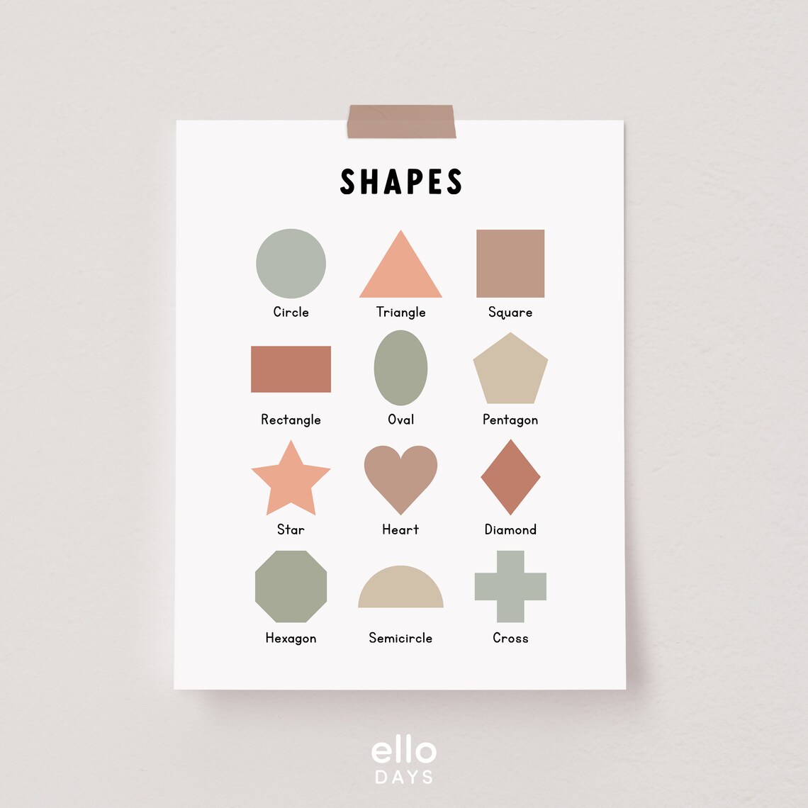 Neutral Shapes Minimalist Poster, Educational Decor - Image 3